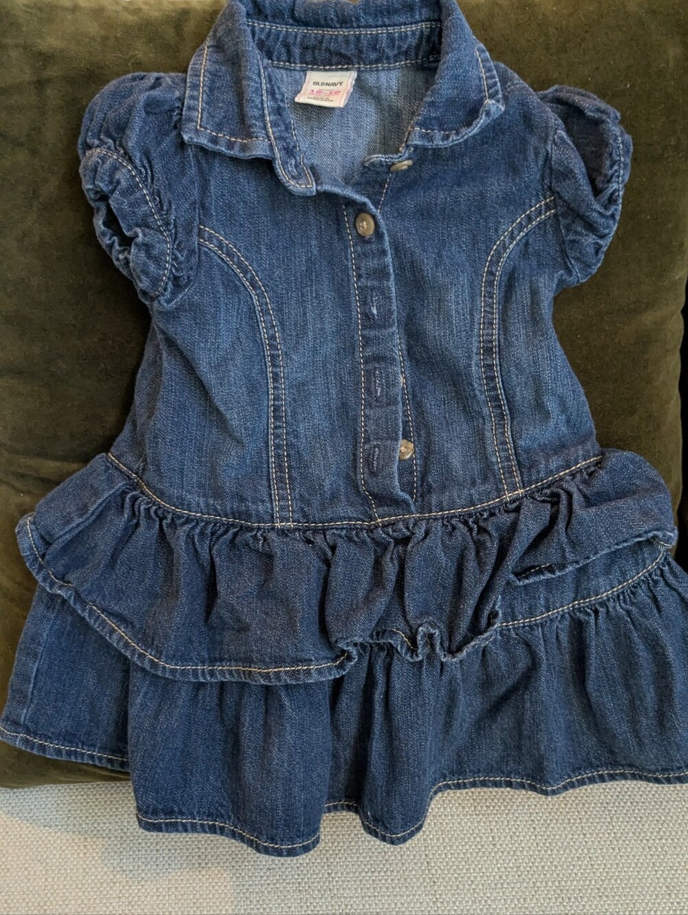 Old Navy Girls Blue Denim Ruffle Dress Jacket
